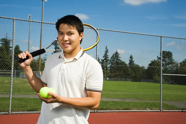 亚洲人打网球 — 图库照片