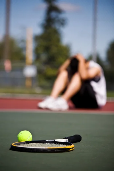 Vereség után a szomorú teniszező — Stock Fotó