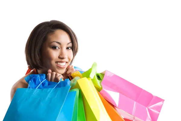 Siyah kadın alışveriş — Stok fotoğraf