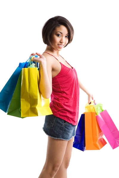 Shopping svart kvinna — Stockfoto