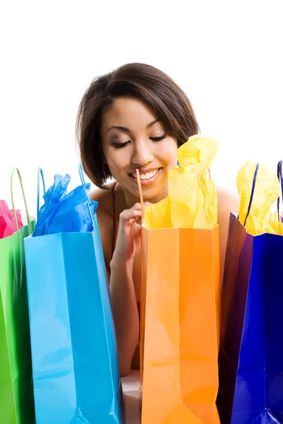 Shopping black woman — Stock Photo, Image