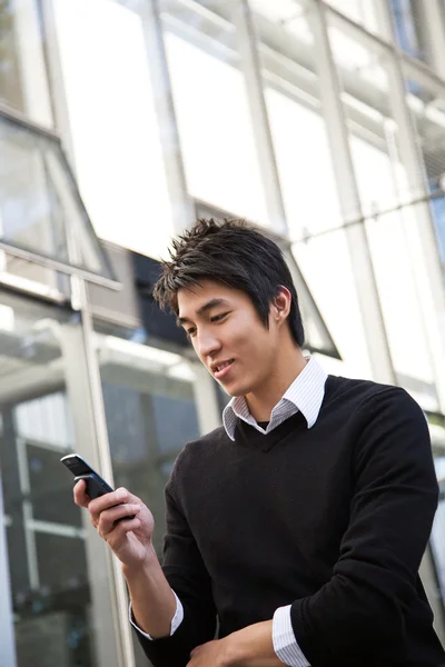 Asiatiska man textning — Stockfoto