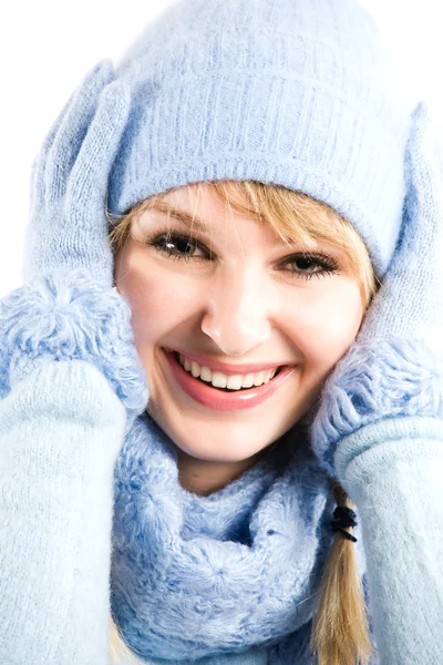 Krásné kavkazské zimní dívka — Stock fotografie