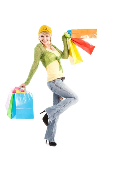 ショッピングの白人の女の子 — ストック写真