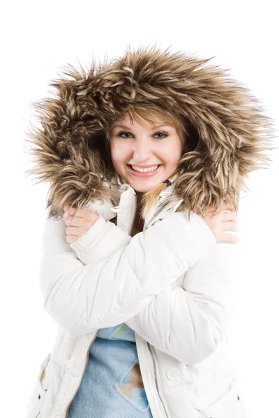 Schöne kaukasische Winter Mädchen — Stockfoto