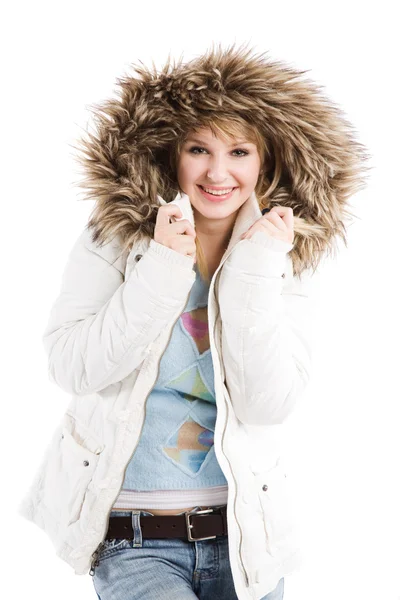 Beautiful winter caucasian girl — Stock Photo, Image