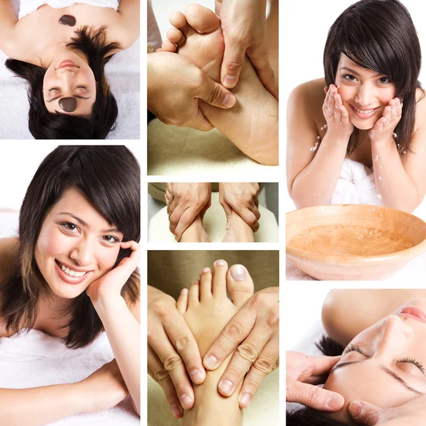 Beauty spa and massage collage — Stock Photo, Image