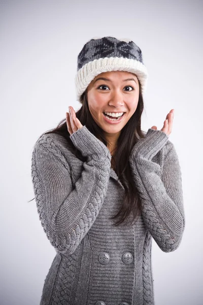 Krásná šťastná asijské žena — Stock fotografie