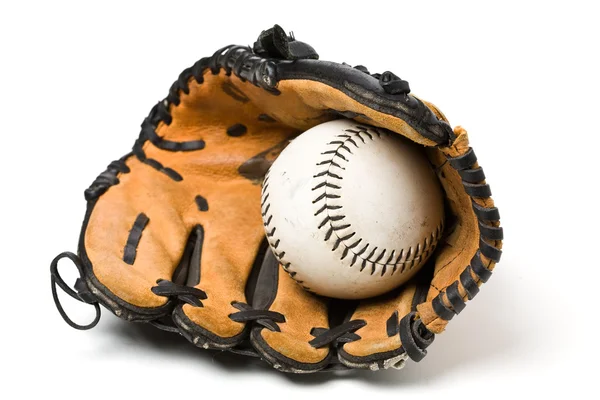 Beyzbol topu ve eldiven — Stok fotoğraf