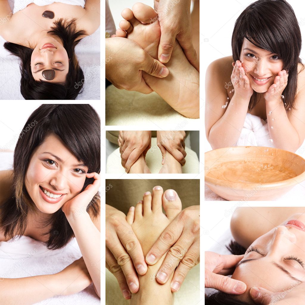 Beauty spa and massage collage