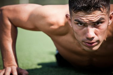 Hispanic athlete push-up