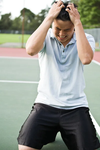 Zklamaný tenista — Stock fotografie