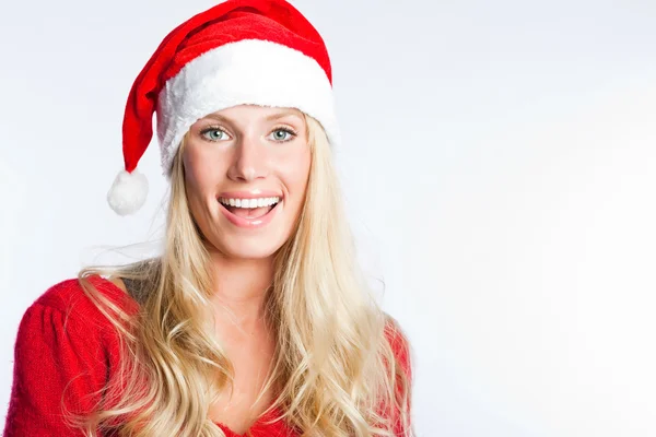 Christmas santa flicka — Stockfoto