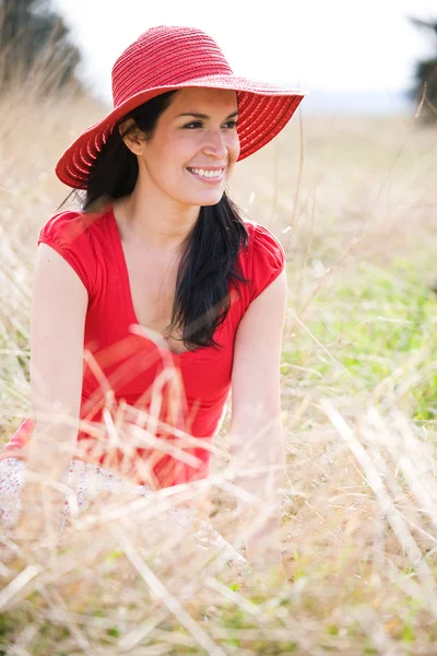 Beautiful summer woman outdoor — Stock Photo, Image