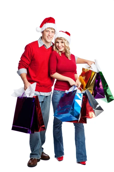 Navidad compras pareja —  Fotos de Stock