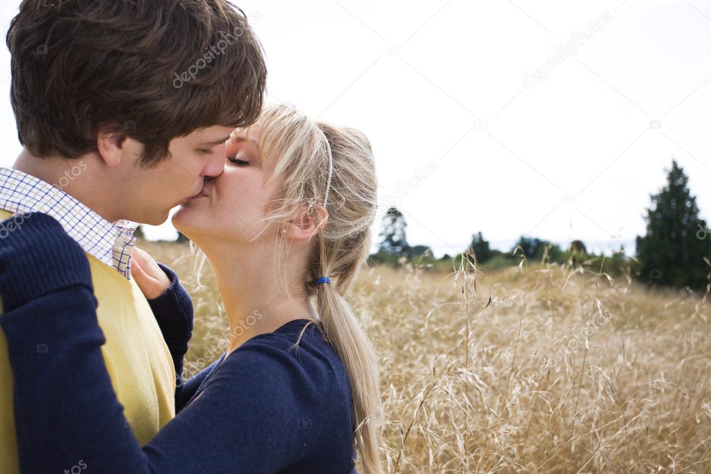 Young caucasian couple in love