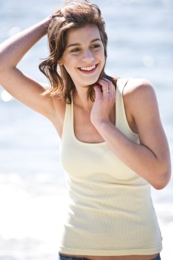 Happy beach summer girl