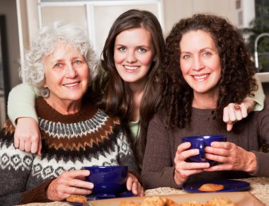 Grandmother, daughter and granddaughter clipart