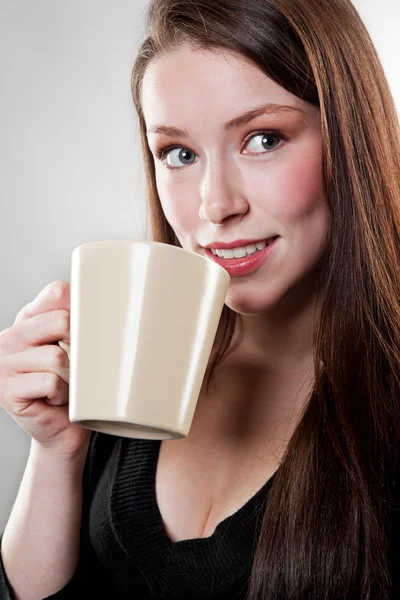 Podnikatelka pití kávy — Stock fotografie
