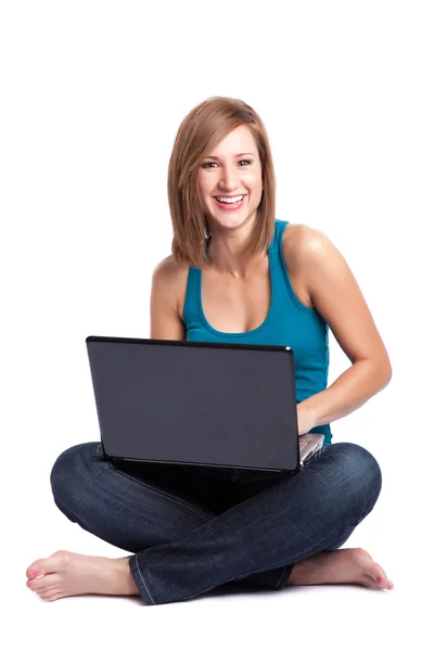 Laptop kvinna — Stockfoto