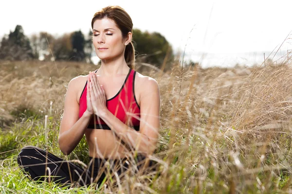 Medytacji jogi kobieta — Zdjęcie stockowe