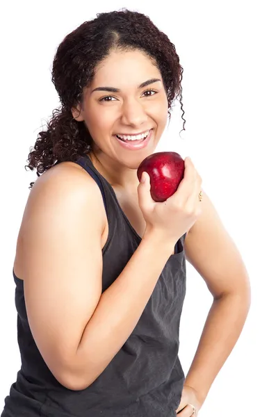 Γυναίκα με μήλο — Φωτογραφία Αρχείου