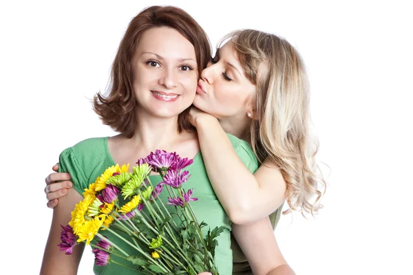 Mor och dotter firar mors dag — Stockfoto