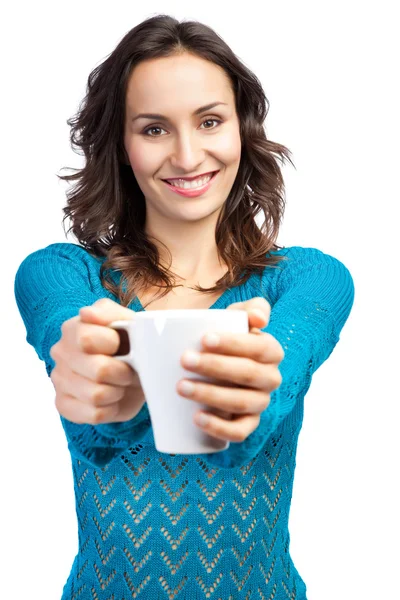 Frau und Kaffee — Stockfoto