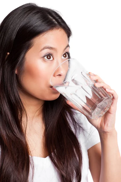 Asiático mujer beber agua — Foto de Stock