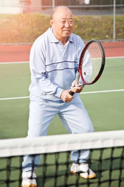 Старший теннисист — стоковое фото