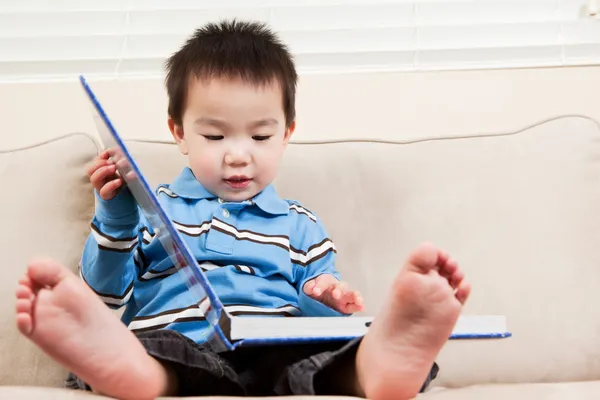 Boy reading a book — Stock Photo, Image