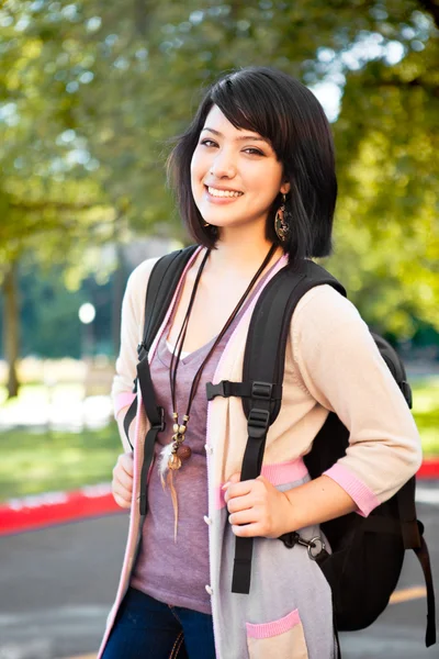Mixed race college student — Stock Photo, Image
