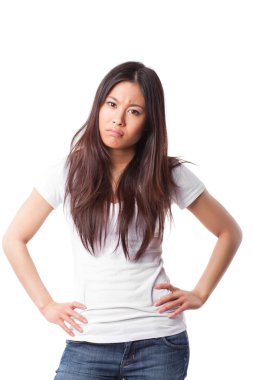 Angry asian woman clipart