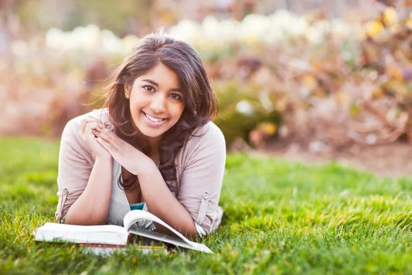 Asian student on campus — Stock Photo, Image