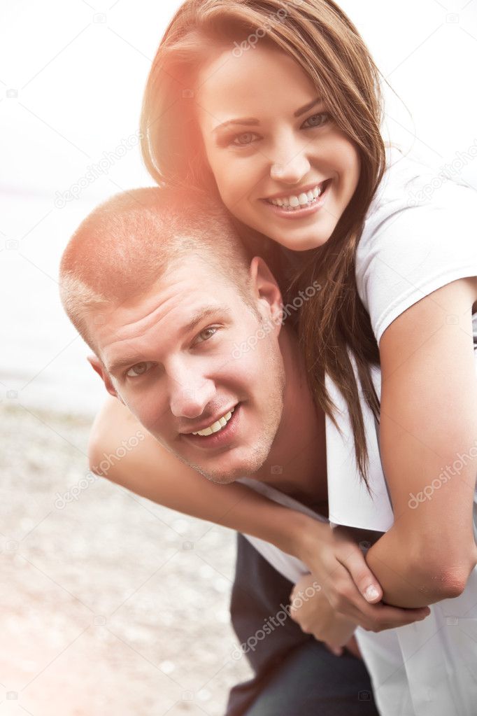 Happy caucasian couple