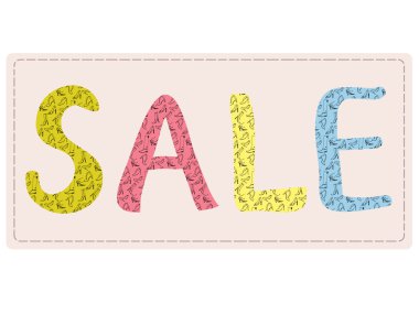 Sale word made of shoes clipart