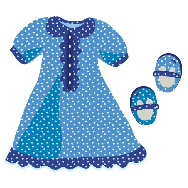 Baby girl dress polka dot pattern — Stock Vector