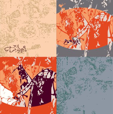 Abstract grunge backgrounds set clipart