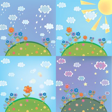 Landscape weather card clipart