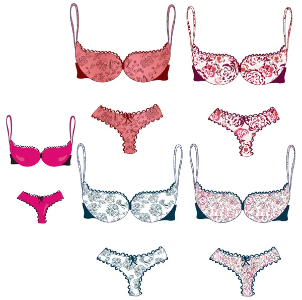 Set of beautiful lingerie — Stock Vector