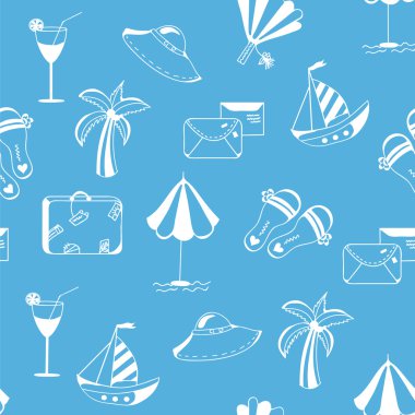 Sea travel seamless funny pattern clipart