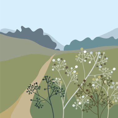 Landscape with grass clipart