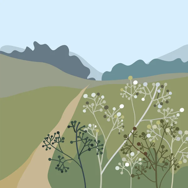 Paysage avec herbe — Image vectorielle
