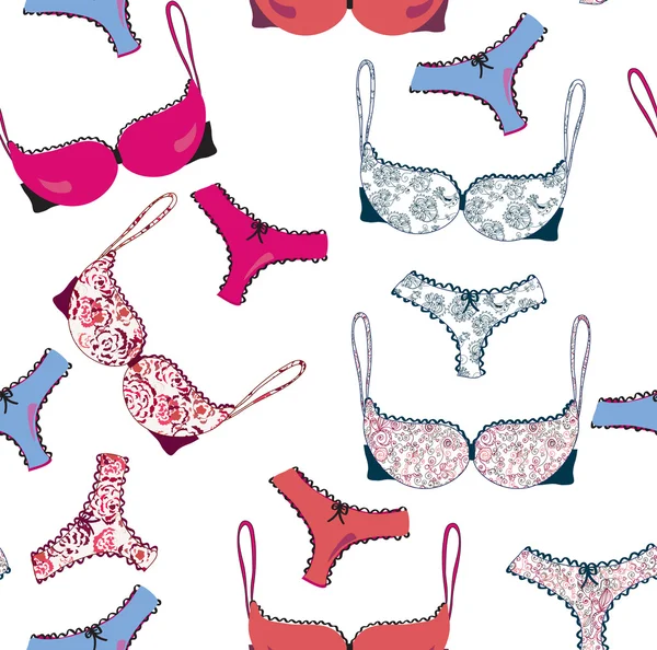 Lingerie funny seamless pattern — Stock Vector