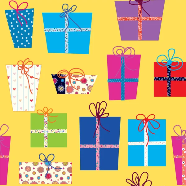 Seamless pattern with gifts — Stock Vector
