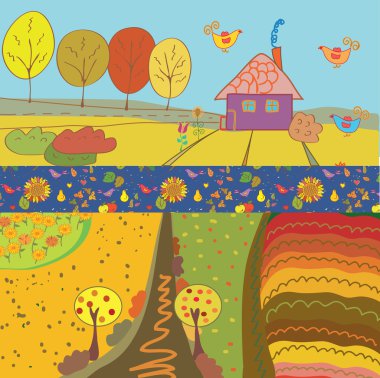 Autumn banners cartoon clipart