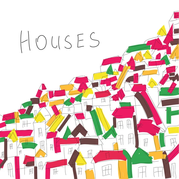 Contexte avec des maisons — Image vectorielle