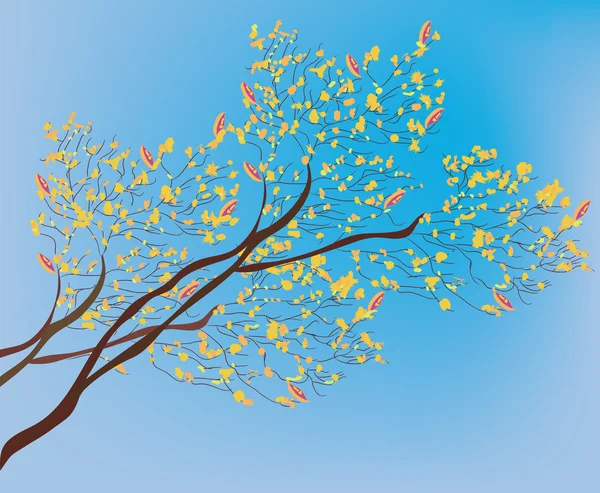 Podzimní větev stromu — Stockový vektor