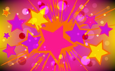 Vector illustration of colorful stars explode. clipart