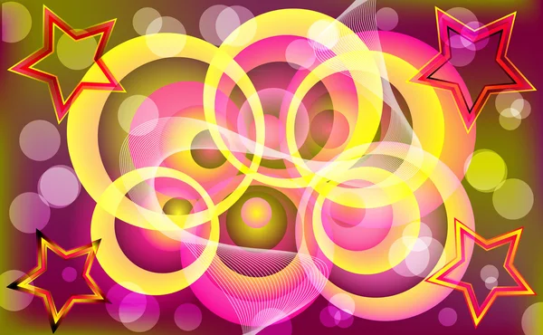 Abstract colorful circle & star design. — Stock Vector